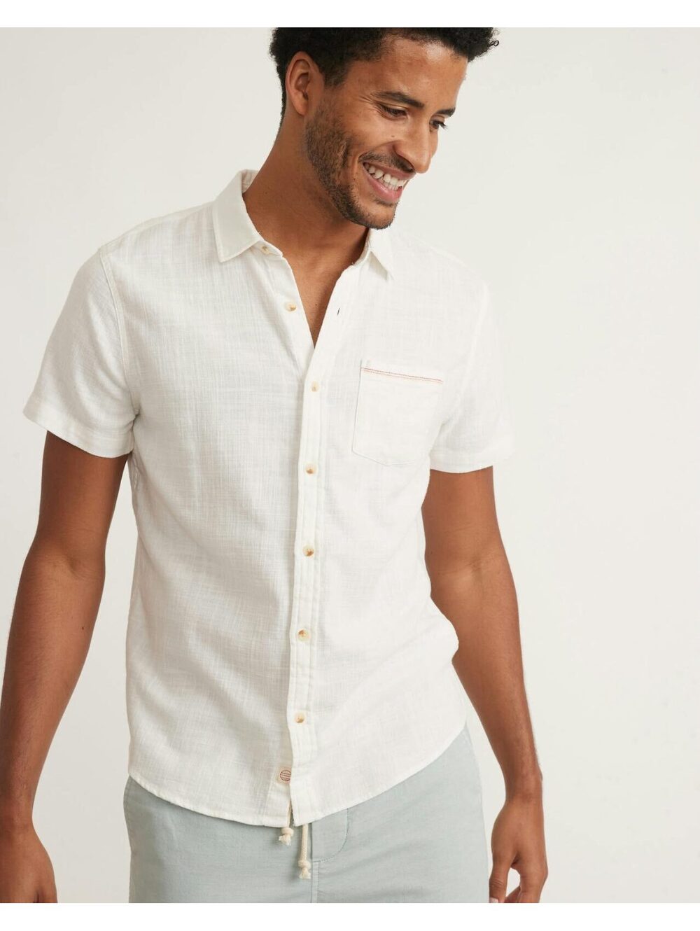 Classic Stretch Selvage Short Sleeve Shirt Medium Large